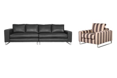 Buttoned leather commercial banquette seating